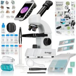 Microscópio Junior 40x–640x com conjunto de acessórios inteligentes