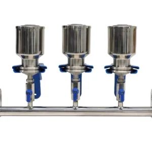 Rampa de filtração completa em inox, 3 posições, 300 mL