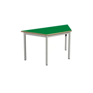 Mesa de aluno trapezoidal com estrutura metálica